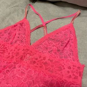 NWOT Victoria’s Secret Hot Pink Lacy Chemise